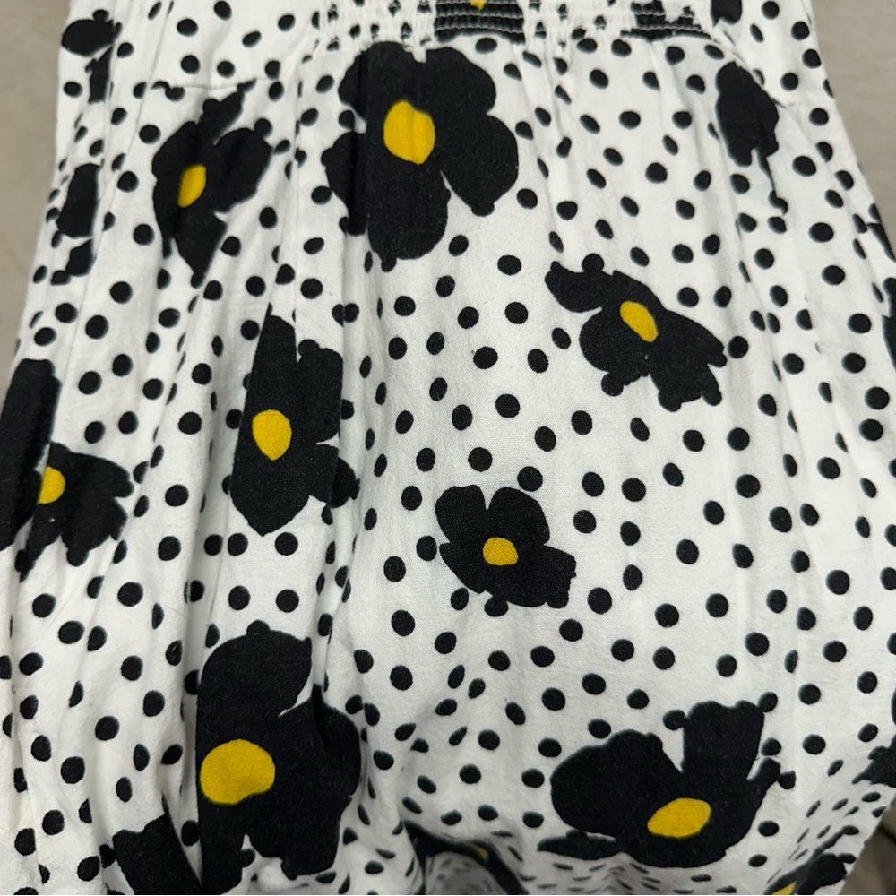 UO urban outfitters Remy Linen Ruffle Square Neck Midi Dress Daisy print medium - Picture 5 of 12